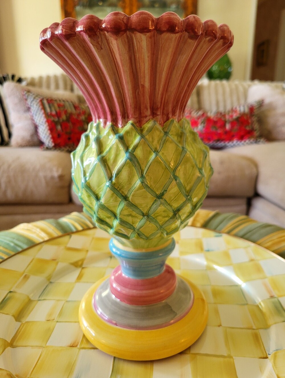 Mackenzie Child Thistle Vase 11"